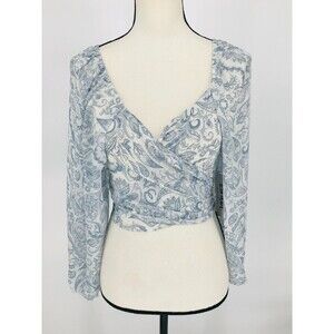 12th Tribe Blue and White Paisley Blouse